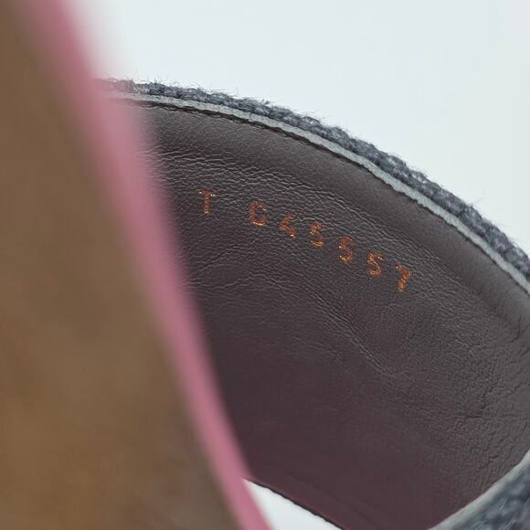 Chanel CC Logo Platform Slides Mules Pink Navy Blue Canvas Sandals IT 39 US 8.5 - Picture 5 of 10